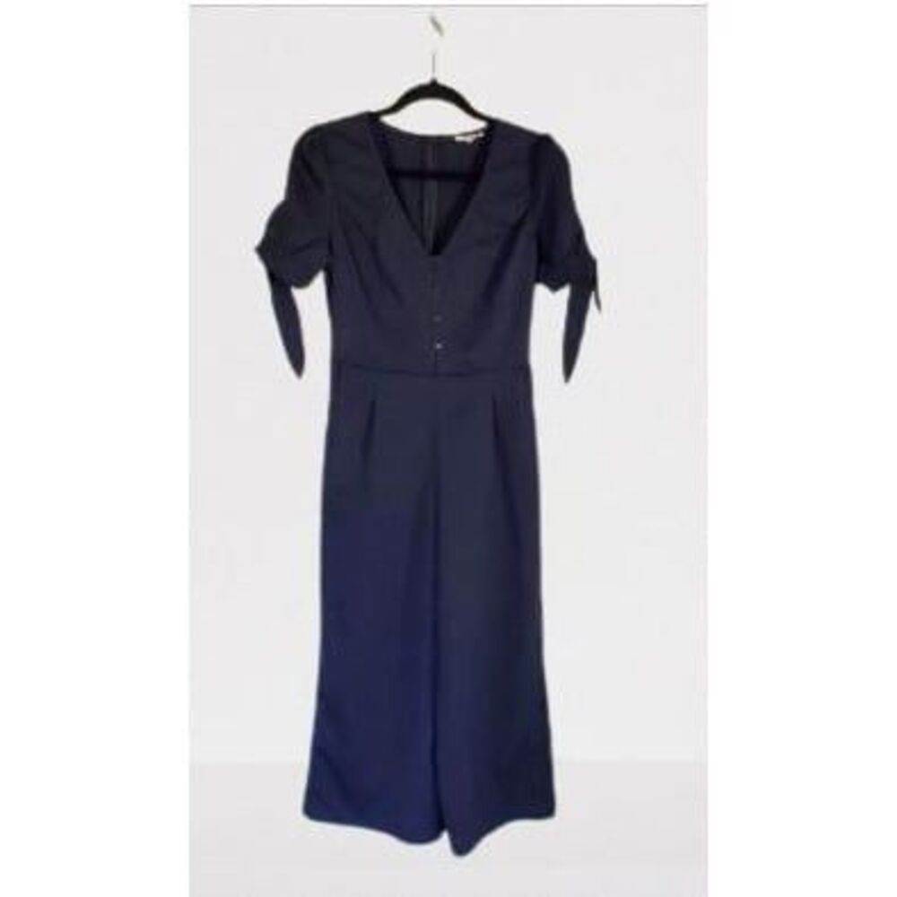 Main Strip Womens Pantsuit Navy Blue S Capri/Culottes Back Zip Closure